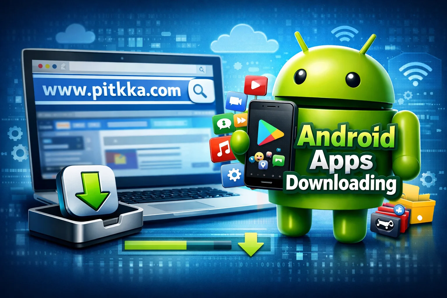 Android apps downloading.